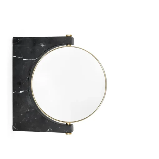 Audo Pepe Marmor Spejl Vág Messing/ Nero Marquina Marmor