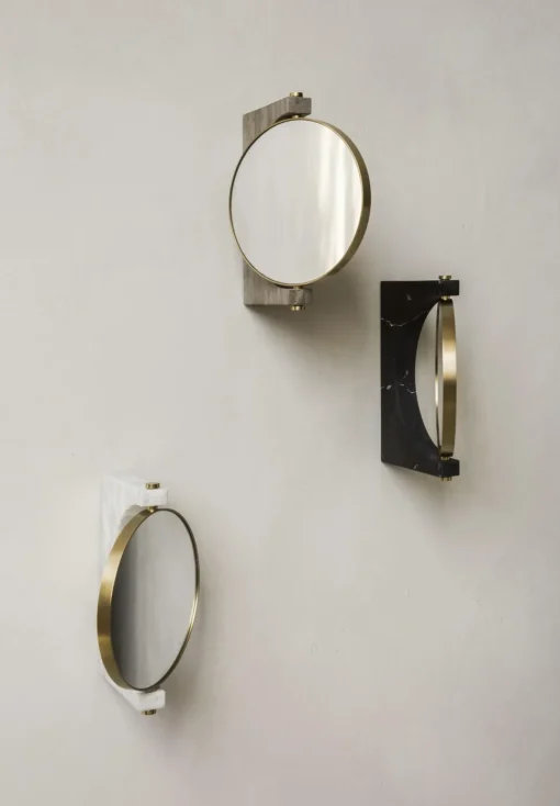 Audo Pepe Marmor Spejl Vág Messing/ Nero Marquina Marmor