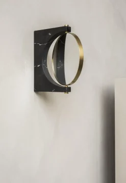 Audo Pepe Marmor Spejl Vág Messing/ Nero Marquina Marmor