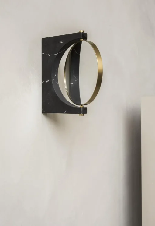 Audo Pepe Marmor Spejl Vág Messing/ Nero Marquina Marmor