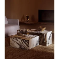 Audo Plinth Bridge Sofabord Calacatta Viola Marmor