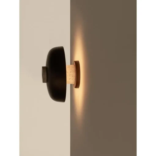Audo Reverse Váglampe Sand Travertin/Bruneret Aluminium