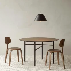 Audo Snaregade Spisebord RundtØ120 Sort & Mørkbejdset Eg