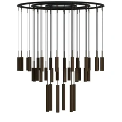 Audo Tubulaire Lysekrone 38 Aluminium/Anodiseret Bronze