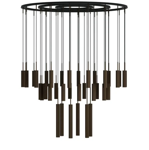 Audo Tubulaire Lysekrone 38 Aluminium/Anodiseret Bronze