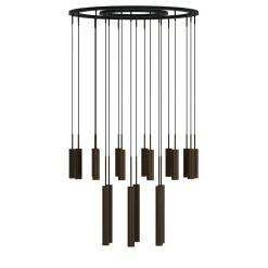 Audo Tubulaire Lysekrone 20 Aluminium/Anodiseret Bronze