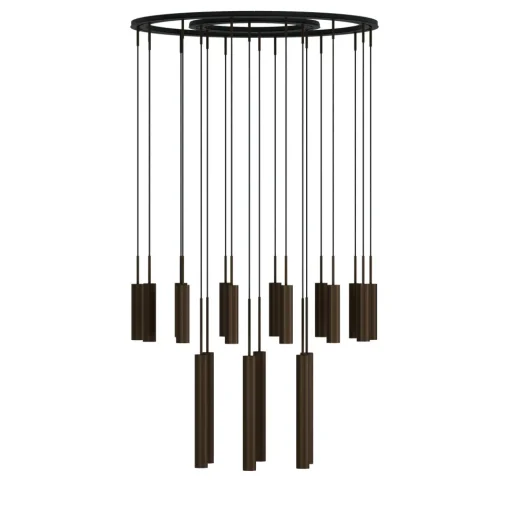 Audo Tubulaire Lysekrone 20 Aluminium/Anodiseret Bronze
