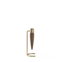 Audo Umanoff Lysestage Poleret Messing/Walnut
