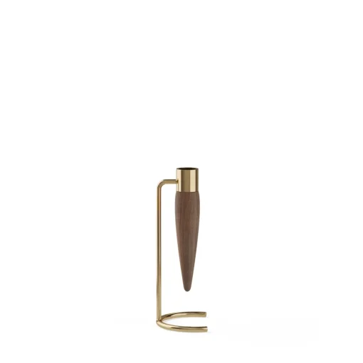 Audo Umanoff Lysestage Poleret Messing/Walnut