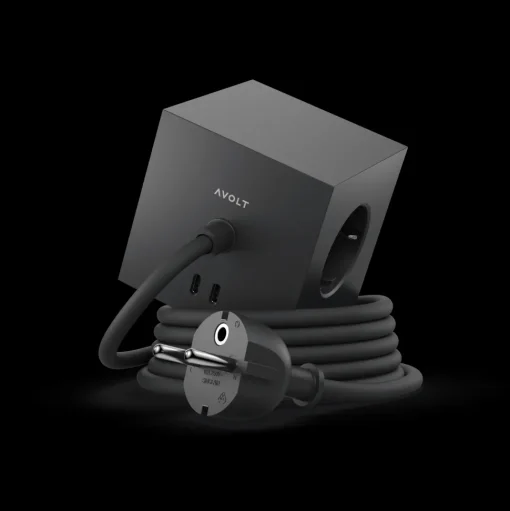 Avolt Square 1 USB C & Magnet 180cm Stockholm Black