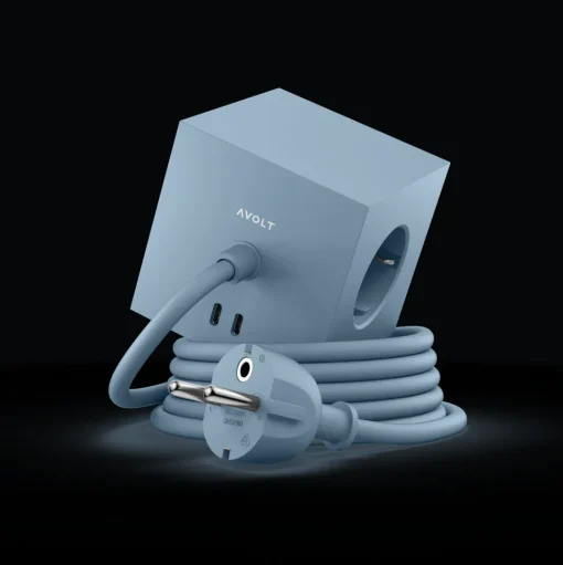 Avolt Square 1 USB C & Magnet 180cm Shark Blue
