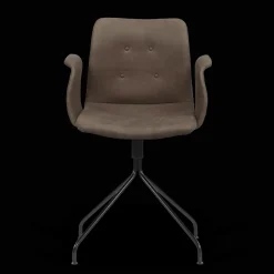 Bent Hansen Primum Spisebordsstol med Armlán Og Swivel Sort/Tartufo