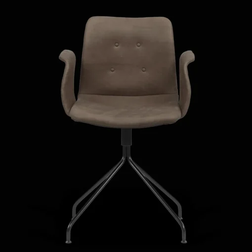 Bent Hansen Primum Spisebordsstol med Armlán Og Swivel Sort/Tartufo