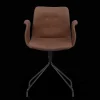 Bent Hansen Primum Spisebordsstol med Armlán Og Swivel Sort/Brun