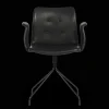 Bent Hansen Primum Spisebordsstol med Armlán Og Swivel Sort/Sort