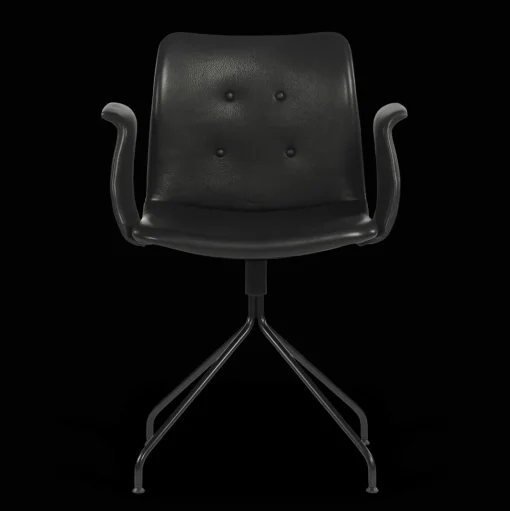 Bent Hansen Primum Spisebordsstol med Armlán Og Swivel Sort/Sort