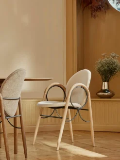 Brdr. Krüger Arkade Spisebordsstol Stel I Sort Metal og Egetrá med Polstring I Cream 0019