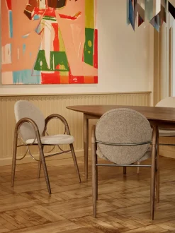 Brdr. Krüger Arkade Spisebordsstol Stel I Sort Metal og Egetrá med Polstring I Sort Láder