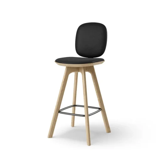 Brdr. Krüger Pauline Comfort Barstol H65 Egetrá/Sort Láder