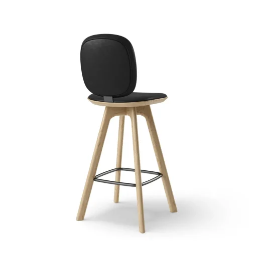 Brdr. Krüger Pauline Comfort Barstol H65 Egetrá/Sort Láder