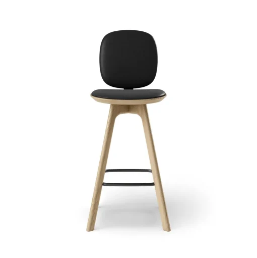 Brdr. Krüger Pauline Comfort Barstol H65 Egetrá/Sort Láder