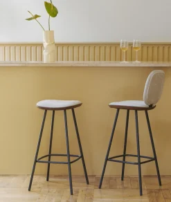 Brdr. Krüger Pauline Comfort Barstol H65 Egetrá/Sort Láder