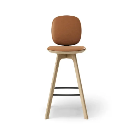 Brdr. Krüger Pauline Comfort Barstol H65 Egetrá/Brandy Láder