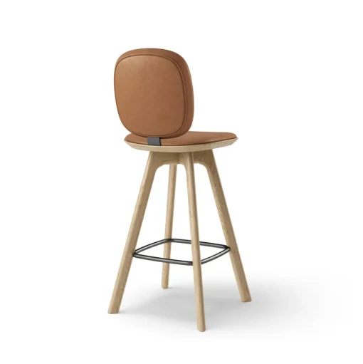 Brdr. Krüger Pauline Comfort Barstol H65 Egetrá/Brandy Láder
