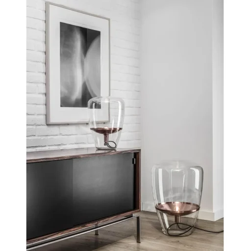 Brokis Balloons Lille Bord/Gulvlampe Klart Glas/Messing