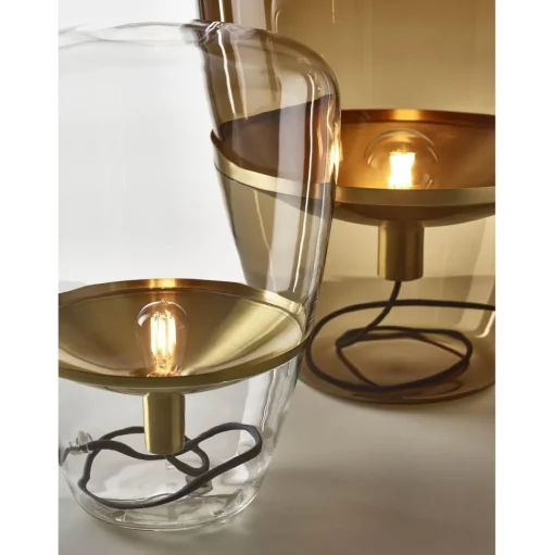 Brokis Balloons Stor Gulvlampe Klart Glas/Messing