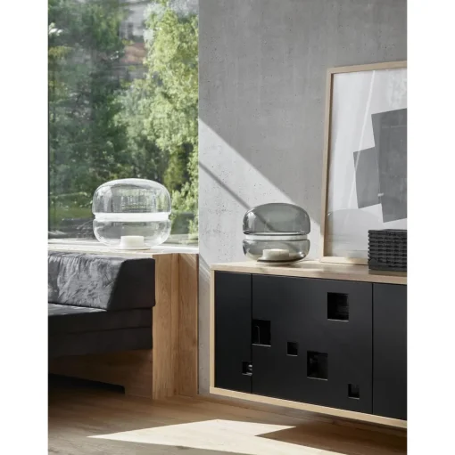 Brokis Macaron Bordlampe Lille Klart Glas/Hvid Onyx