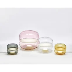 Brokis Macaron Bordlampe Lille Klart Glas/Hvid Onyx