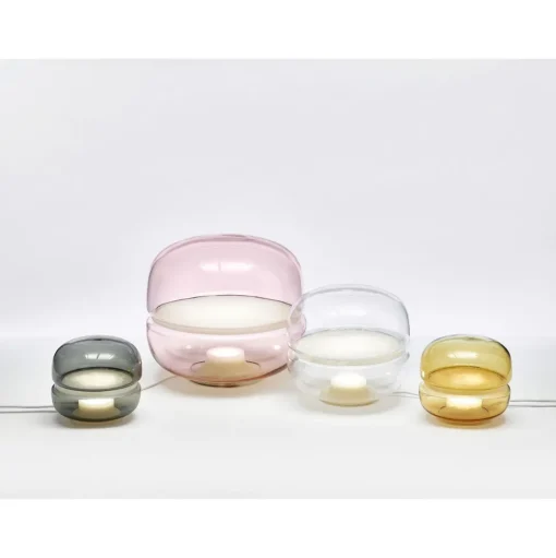 Brokis Macaron Bordlampe Lille Klart Glas/Hvid Onyx
