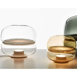 Brokis Macaron Bordlampe Lille Klart Glas/Hvid Onyx
