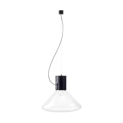 Brokis Muffins Wood 03B Pendel Transparent Glas/Sort Eg med Sort Ledning
