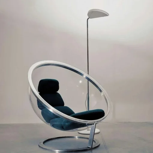 DCWéditions Mezzaluna Gulvlampe Krom/Hvid