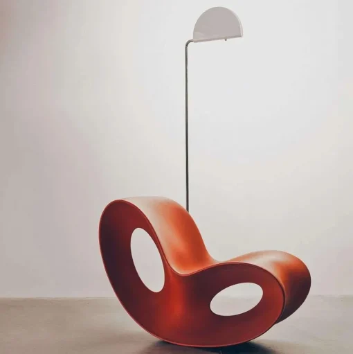 DCWéditions Mezzaluna Gulvlampe Krom/Hvid