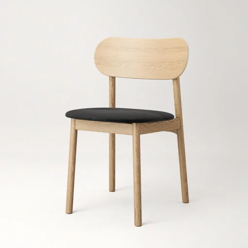 Decotique Elephant Spisebordsstol Naturligt Egetrá/Sort Fløjl