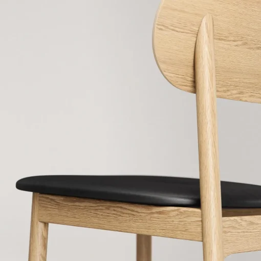 Decotique Elephant Spisebordsstol Naturligt Egetrá/Sort Láder