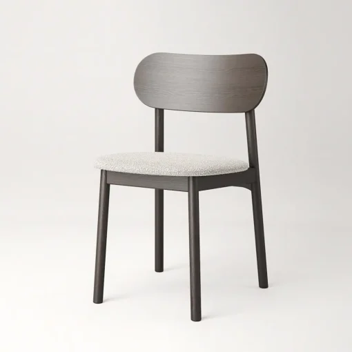 Decotique Elephant Spisebordsstol Mørkt Egetrá/Hvidt Bouclé