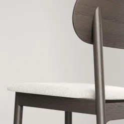 Decotique Elephant Spisebordsstol Mørkt Egetrá/Hvidt Bouclé