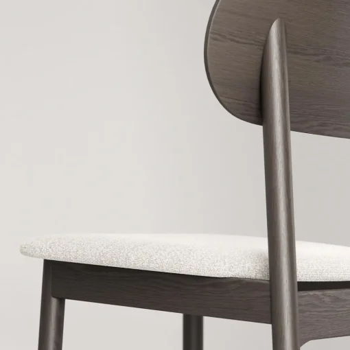 Decotique Elephant Spisebordsstol Mørkt Egetrá/Hvidt Bouclé
