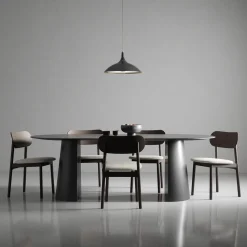 Decotique Elephant Spisebordsstol Mørkt Egetrá/Hvidt Bouclé