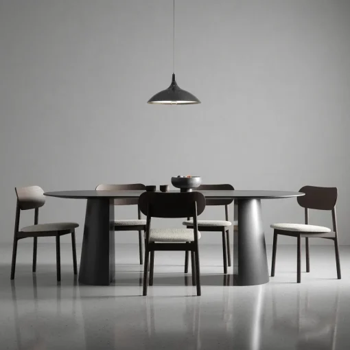 Decotique Elephant Spisebordsstol Mørkt Egetrá/Hvidt Bouclé