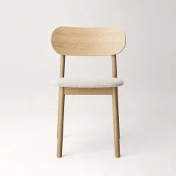 Decotique Elephant Spisebordsstol Naturligt Egetrá/Hvidt Bouclé