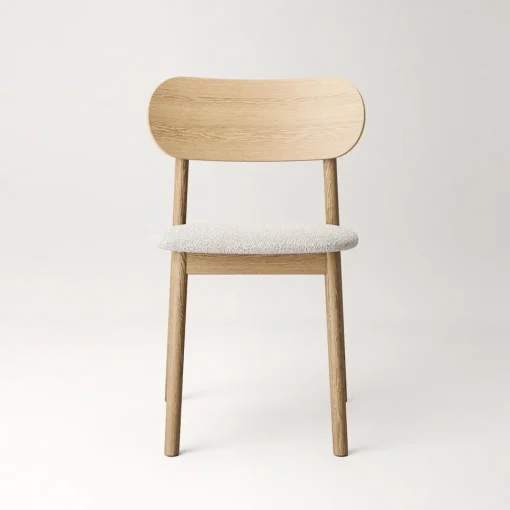 Decotique Elephant Spisebordsstol Naturligt Egetrá/Hvidt Bouclé