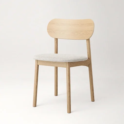 Decotique Elephant Spisebordsstol Naturligt Egetrá/Hvidt Bouclé