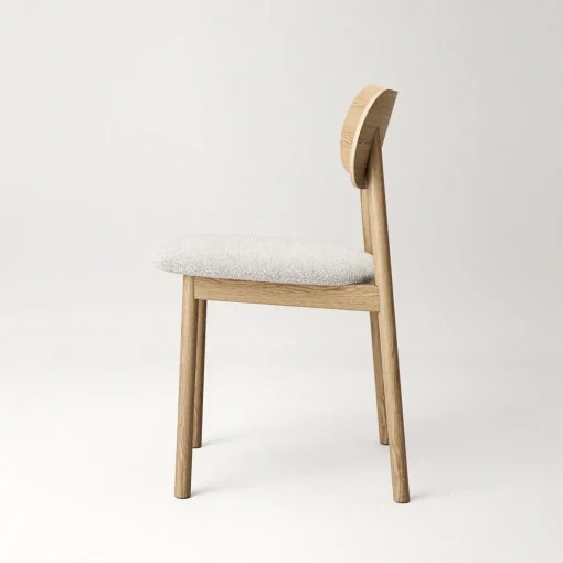 Decotique Elephant Spisebordsstol Naturligt Egetrá/Hvidt Bouclé