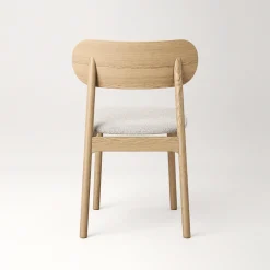 Decotique Elephant Spisebordsstol Naturligt Egetrá/Hvidt Bouclé