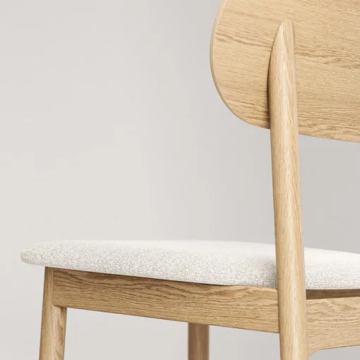 Decotique Elephant Spisebordsstol Naturligt Egetrá/Hvidt Bouclé